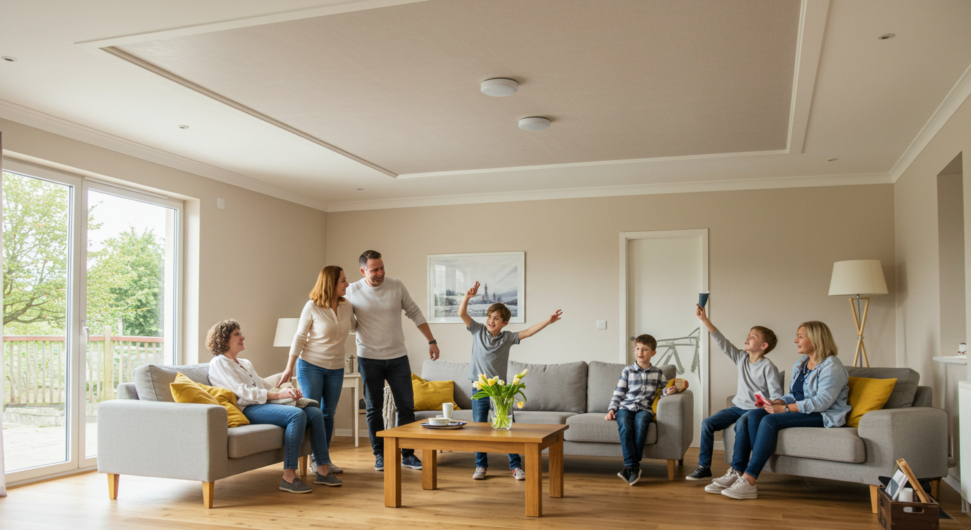 Happy Family in Newly Renovated Space